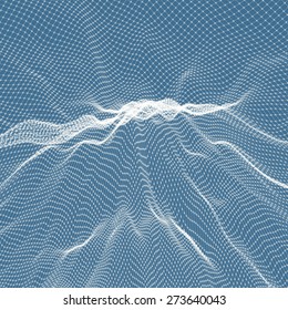 Abstract vector landscape background. 3d technology vector illustration. Can be used for banner, flyer, book cover, poster, web banners. 
