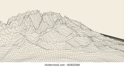 Fondo horizontal del vector abstracto. Ciberespacio. Ilustración vectorial de tecnología 3d.