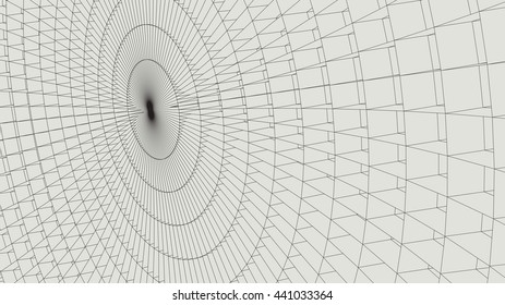 Abstract vector landscape background. Cyberspace grid. 3d technology vector illustration.