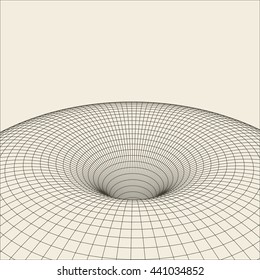 Abstract vector landscape background. Cyberspace grid. 3d technology vector illustration.
