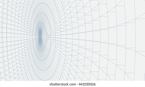 Abstract vector landscape background. Cyberspace grid. 3d technology vector illustration.