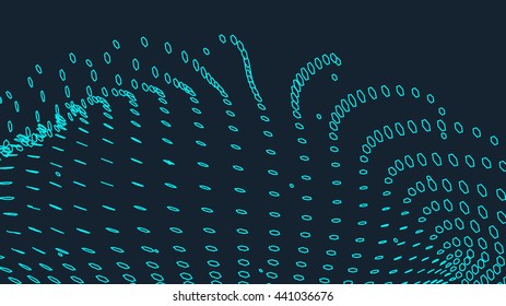 Abstract vector landscape background. Cyberspace grid. 3d technology vector illustration.