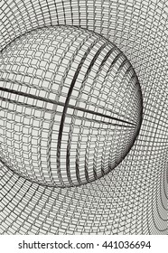 Abstract vector landscape background. Cyberspace grid. 3d technology vector illustration.