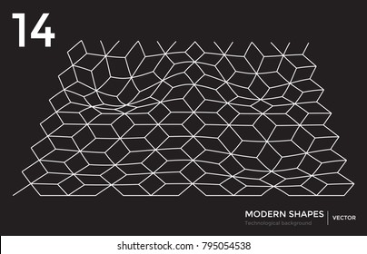 Abstract vector landscape background. Cyberspace landscape. 3d technology illustration. Big data perspective grid. Federation Monadic Hierarchical Hybrid Topology. Architecture services users