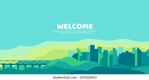 Abstract vector landscape. Background in a flat style