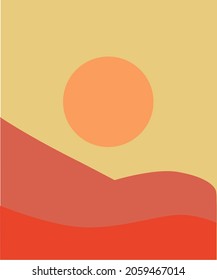 Resumen de la ilustración del paisaje vectorial.  Usar para banners, tarjetas, carteles, impresiones.