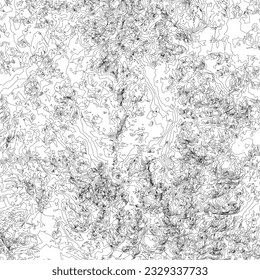 Resumen de la naturaleza del paisaje vectorial o del contorno de la vista de montaña al aire libre. El fondo del vector de los contornos geográficos de montaña.
