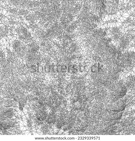 Abstract vector landscape nature or outdoor mountain view wireframe. Geographic mountain contours vector background. 3D.