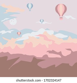 
Abstract vector landscape in stylish colors
