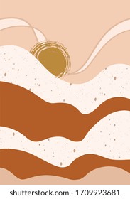 Abstract vector landscape. Trendy abstract illustration with minimalistic shapes.