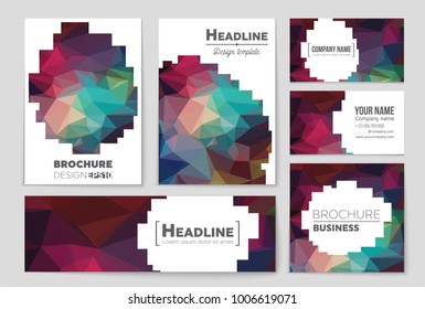 Abstract vector layout background set. For art template design, list, front page, mockup brochure theme style, banner, idea, cover, booklet, print, flyer, book, blank, card, ad, sign, sheet, a4