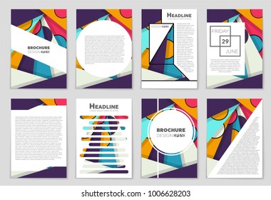 Abstract vector layout background set. For art template design, list, front page, mockup brochure theme style, banner, idea, cover, booklet, print, flyer, book, blank, card, ad, sign, sheet,, a4.