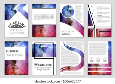 Abstract vector layout background set. For art template design, list, front page, mockup brochure theme style, banner, idea, cover, booklet, print, flyer, book, blank, card, ad, sign, sheet, a4
