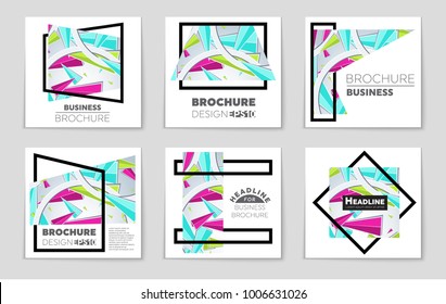 Abstract vector layout background set. For art template design, list, front page, mockup brochure theme style, banner, idea, cover, booklet, print, flyer, book, blank, card, ad, sign, sheet, a4.