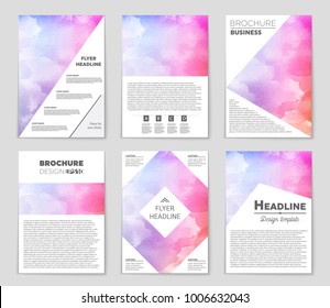 Abstract vector layout background set. For art template design, list, front page, mockup brochure theme style, banner, idea, cover, booklet, print, flyer, book, blank, card, ad, sign, sheet, a4