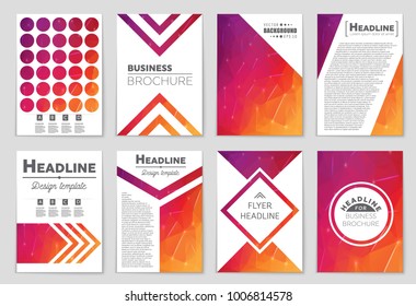 Abstract vector layout background set. For art template design, list, front page, mockup brochure theme style, banner, idea, cover, booklet, print, flyer, book, blank, card, ad, sign, sheet, a4