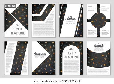 Abstract vector layout background set. For art template design, list, front page, mockup brochure theme style, banner, idea, cover, booklet, print, flyer, book, blank, card, ad, sign, sheet, a4