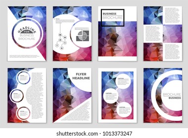 Abstract vector layout background set. For art template design, list, front page, mockup brochure theme style, banner, idea, cover, booklet, print, flyer, book, blank, card, ad, sign, sheet, a4