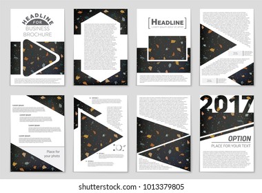 Abstract vector layout background set. For art template design, list, front page, mockup brochure theme style, banner, idea, cover, booklet, print, flyer, book, blank, card, ad, sign, sheet, a4