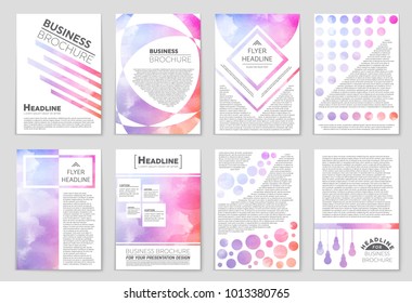 Abstract vector layout background set. For art template design, list, front page, mockup brochure theme style, banner, idea, cover, booklet, print, flyer, book, blank, card, ad, sign, sheet, a4