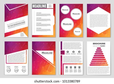 Abstract vector layout background set. For art template design, list, front page, mockup brochure theme style, banner, idea, cover, booklet, print, flyer, book, blank, card, ad, sign, sheet, a4