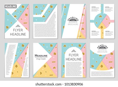 Abstract vector layout background set. For art template design, list, front page, mockup brochure theme style, banner, idea, cover, booklet, print, flyer, book, blank, card, ad, sign, sheet, a4