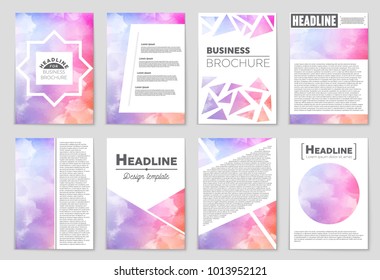 Abstract vector layout background set. For art template design, list, front page, mockup brochure theme style, banner, idea, cover, booklet, print, flyer, book, blank, card, ad, sign, sheet, a4