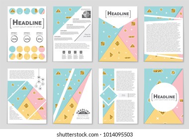 Abstract vector layout background set. For art template design, list, front page, mockup brochure theme style, banner, idea, cover, booklet, print, flyer, book, blank, card, ad, sign, sheet, a4