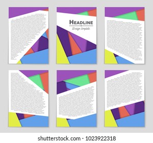 Abstract vector layout background set. For art template design, list, front page, mockup brochure theme style, banner, idea, cover, booklet, print, flyer, book, blank, card, ad, sign, sheet,, a4.