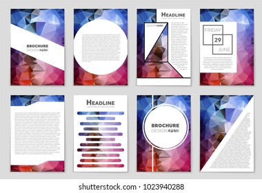 Abstract vector layout background set. For art template design, list, front page, mockup brochure theme style, banner, idea, cover, booklet, print, flyer, book, blank, card, ad, sign, sheet, a4