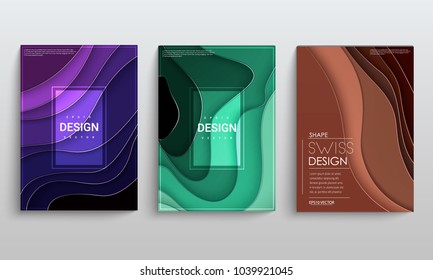 Abstract vector layout background set. For art template design, list, front page, mockup, brochure, banner, cover, booklet, print, flyer, book, blank, card. Color squares.