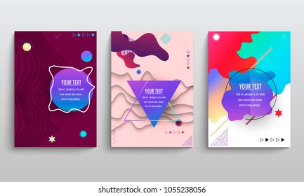 Abstract vector layout background set. For art template design, list, front page, mockup, brochure, banner, cover, booklet, print, flyer, book, blank, card. Color squares.