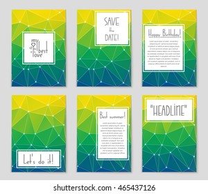 Abstract vector layout background set. For art template design, list, page, mockup brochure theme style, banner, idea, cover, booklet, print, flyer, book, blank, card, ad, sign, sheet, flyer, a4.