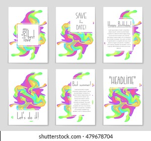 Abstract vector layout background set. For art template design, list, page, mockup brochure theme style, banner, idea, cover, booklet, print, flyer, book, blank, card, ad, sign, sheet, flyer, a4.