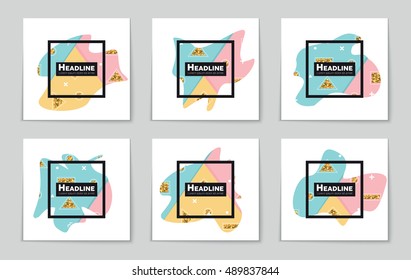 Abstract vector layout background set. For art template design, list, page, mockup brochure theme style, banner, idea, cover, booklet, print, flyer, book, blank, card, ad, sign, sheet, flyer, a4.