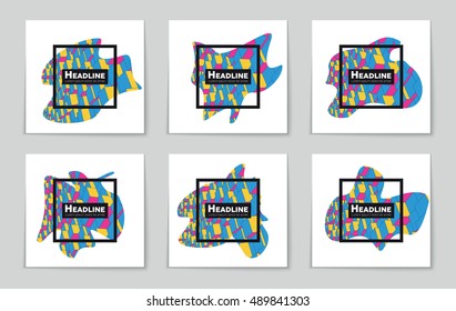 Abstract vector layout background set. For art template design, list, page, mockup brochure theme style, banner, idea, cover, booklet, print, flyer, book, blank, card, ad, sign, sheet, flyer, a4.