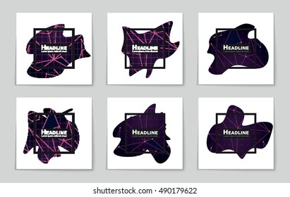 Abstract vector layout background set. For art template design, list, page, mockup brochure theme style, banner, idea, cover, booklet, print, flyer, book, blank, card, ad, sign, sheet, flyer, a4.