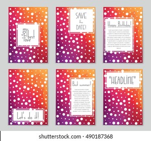 Abstract vector layout background set. For art template design, list, page, mockup brochure theme style, banner, idea, cover, booklet, print, flyer, book, blank, card, ad, sign, sheet, flyer, a4.