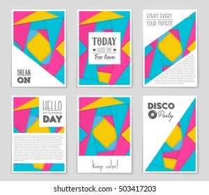Abstract vector layout background set. For art template design, list, page, mockup brochure theme style, banner, idea, cover, booklet, print, flyer, book, blank, card, ad, sign, sheet, flyer, a4.