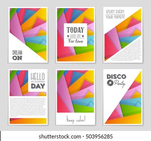 Abstract vector layout background set. For art template design, list, page, mockup brochure theme style, banner, idea, cover, booklet, print, flyer, book, blank, card, ad, sign, sheet, flyer, a4.