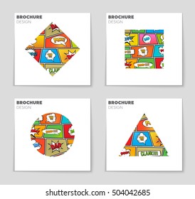 Abstract vector layout background set. For art template design, list, page, mockup brochure theme style, banner, idea, cover, booklet, print, flyer, book, blank, card, ad, sign, sheet, flyer, a4.