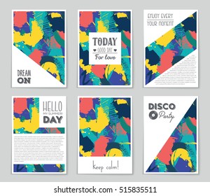 Abstract vector layout background set. For art template design, list, page, mockup brochure theme style, banner, idea, cover, booklet, print, flyer, book, blank, card, ad, sign, sheet, flyer, a4.