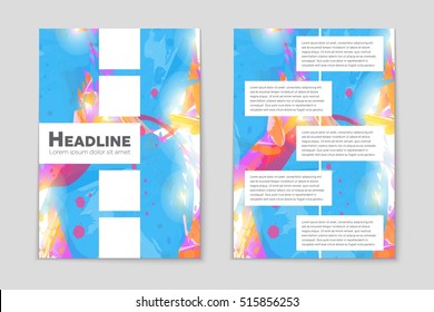 Abstract vector layout background set. For art template design, list, page, mockup brochure theme style, banner, idea, cover, booklet, print, flyer, book, blank, card, ad, sign, sheet, flyer, a4.