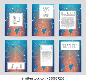 Abstract vector layout background set. For art template design, list, page, mockup brochure theme style, banner, idea, cover, booklet, print, book, blank, card, ad, sign, sheet, flyer, a4.