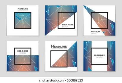 Abstract vector layout background set. For art template design, list, page, mockup brochure theme style, banner, idea, cover, booklet, print, book, blank, card, ad, sign, sheet, flyer, a4.