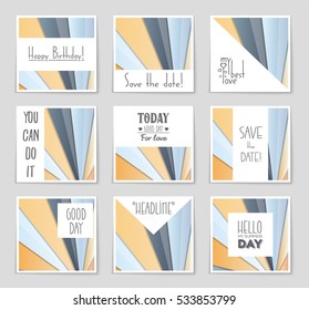 Abstract vector layout background set. For art template design, list, page, mockup brochure theme style, banner, idea, cover, booklet, print, book, blank, card, ad, sign, sheet, flyer, a4.