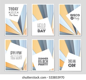 Abstract vector layout background set. For art template design, list, page, mockup brochure theme style, banner, idea, cover, booklet, print, book, blank, card, ad, sign, sheet, flyer, a4.