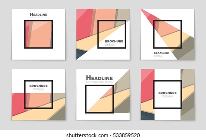 Abstract vector layout background set. For art template design, list, page, mockup brochure theme style, banner, idea, cover, booklet, print, flyer, book, blank, card, ad, sign, sheet, a4.