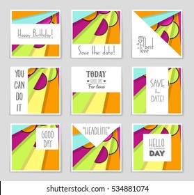 Abstract vector layout background set. For art template design, list, page, mockup brochure theme style, banner, idea, cover, booklet, print, flyer, book, blank, card, ad, sign, sheet, a4.
