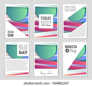 Abstract vector layout background set. For art template design, list, page, mockup brochure theme style, banner, idea, cover, booklet, print, flyer, book, blank, card, ad, sign, sheet, a4.